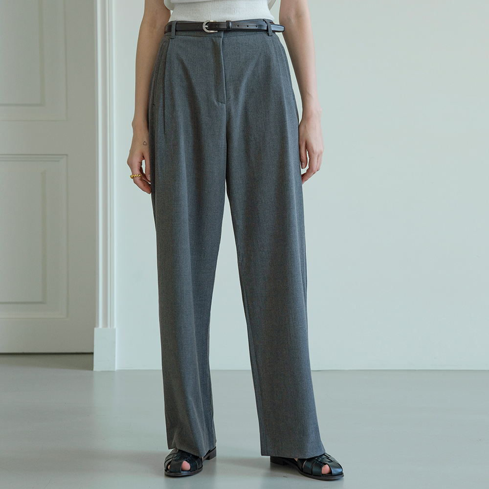 [5/14 예약발송] SIPT7047 side banding wide trousers_Charcoal