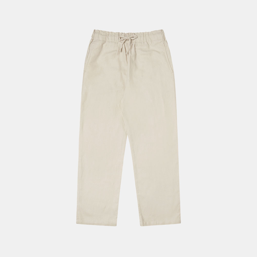 SI PT 7030 High Waist Linen Pants_Light beige