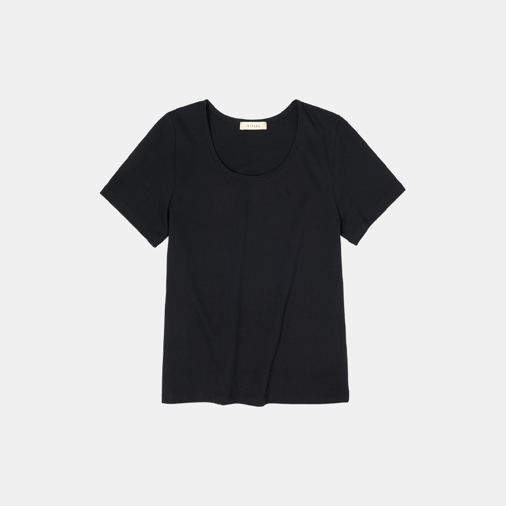 [5/3 예약발송] SITP5063 U-neck T-shirt_Black