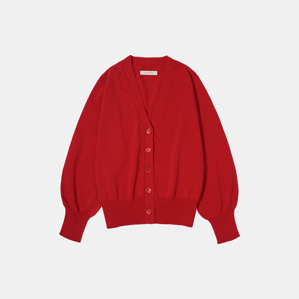 SIKN2066 Cold Brew Cardigan_Red