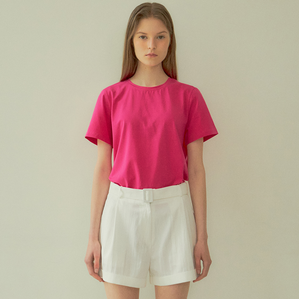 SITP5108 코튼 텐션 레귤러 핏 티셔츠_Pink