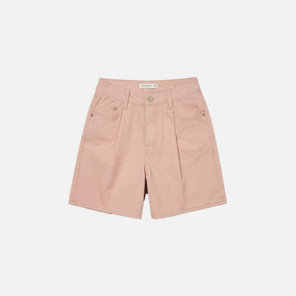 SI JN 6030 color denim shorts_Dusty pink