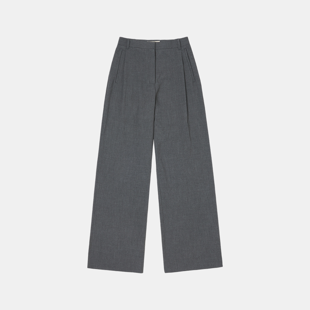 [5/26 예약발송] SIPT7047 side banding wide trousers_Charcoal