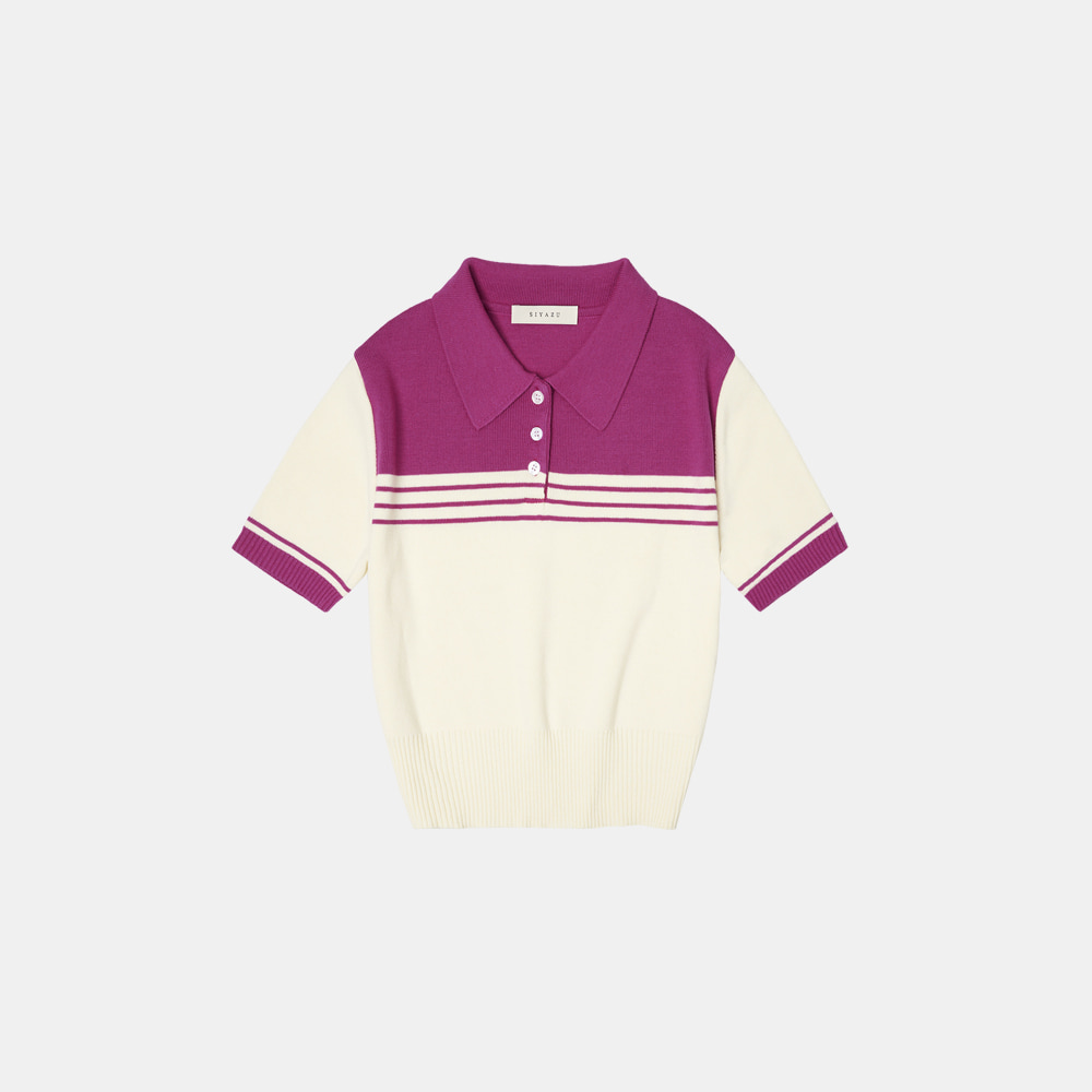 [5/20 예약발송] SIKN2033 linen blend collar knit_Violet pink