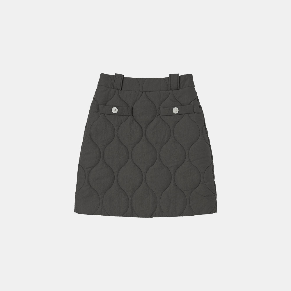 SIST9016 quilting tweed skirt_Mocha Brown