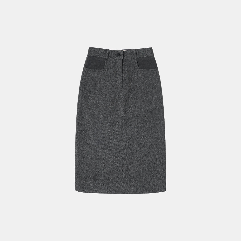SIST9015 wool twill skirt_charcoal