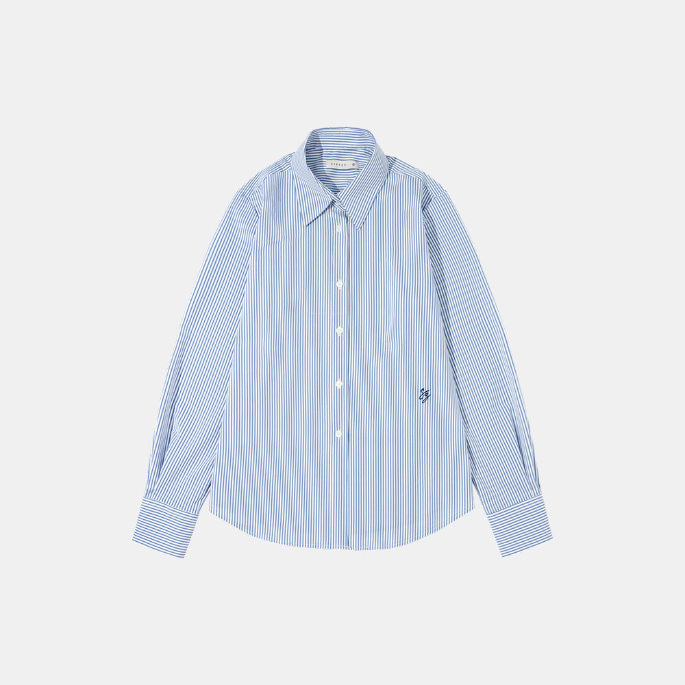 [2/22 예약발송] SITP5070 regular-fit signature shirt_Blue stripe