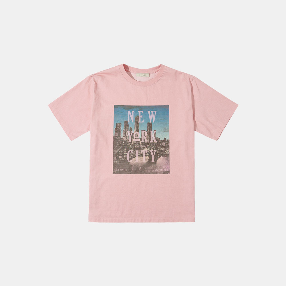 SITP5093 Loosefit city pigment T-shirt_Dusty pink