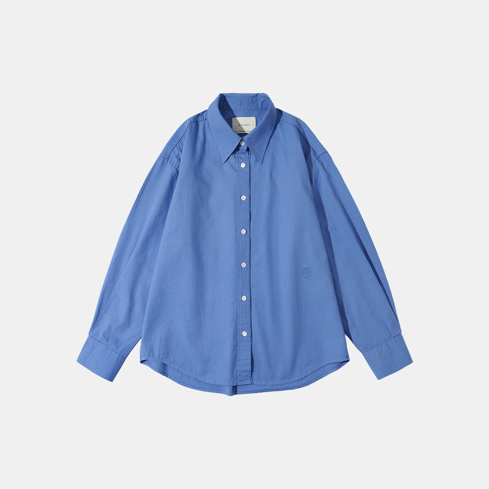 SITP5088 Loosefit silky oxford shirt_Deep blue