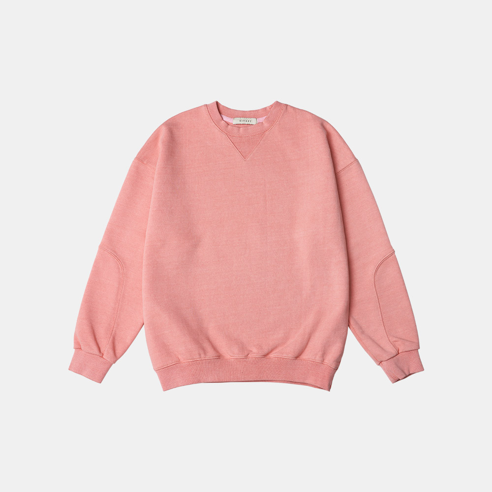 SITP5135 루즈핏 피그먼트 맨투맨_Coral pink